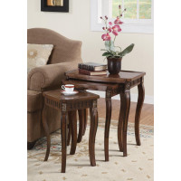 Coaster Furniture 901076 3-piece Curved Leg Nesting Tables Warm Brown